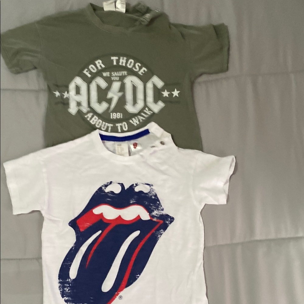 Kids Graphic T-Shirts - White and Green